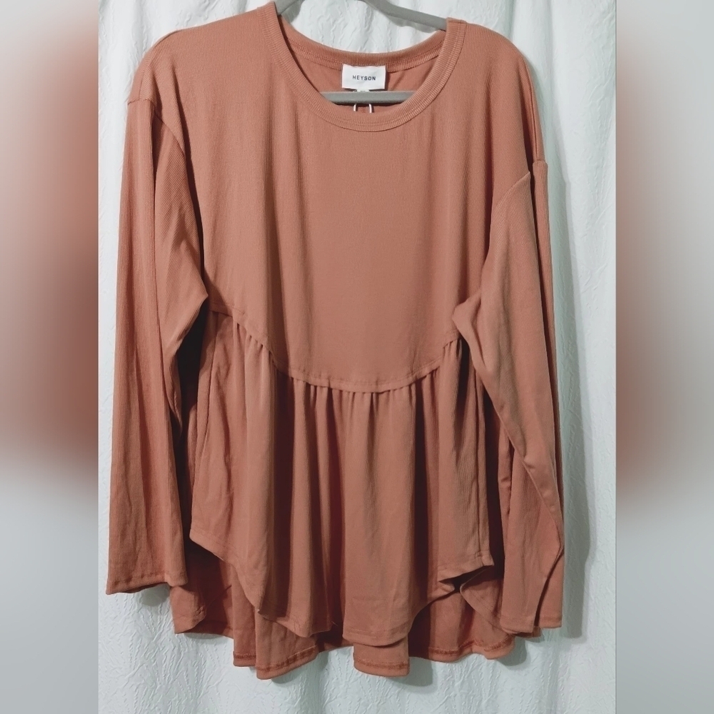 NWT Heyson long-sleeved boat neck relaxed fit Size XL